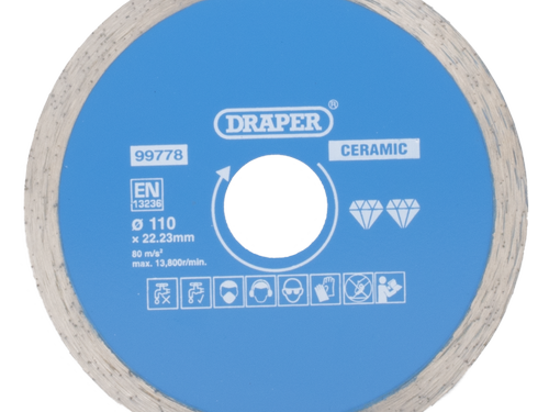 DRAPER 110 mm Continuous Diamond Blade by Southtile Ltd 
