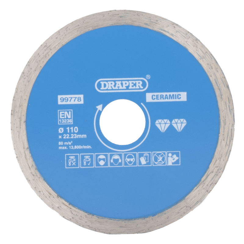 DRAPER 110 mm Continuous Diamond Blade by Southtile Ltd 