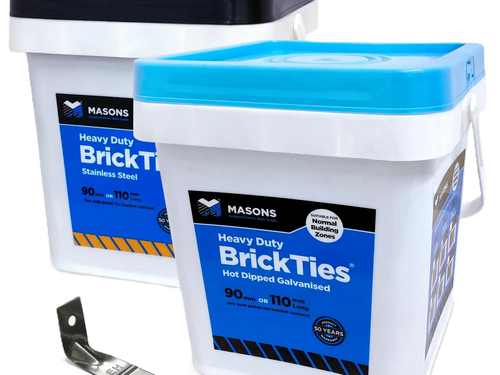 Masons 90mm Galvanised Brick Ties by Southtile Ltd 
