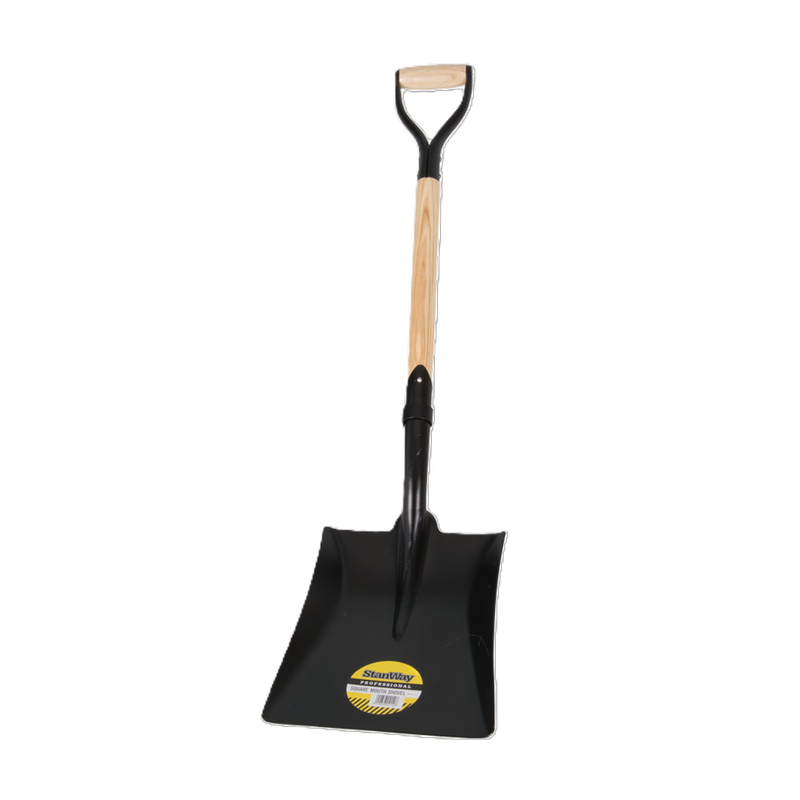 Stanway trade-quality square mouth shovel with hickory D-handle by Southtile Ltd