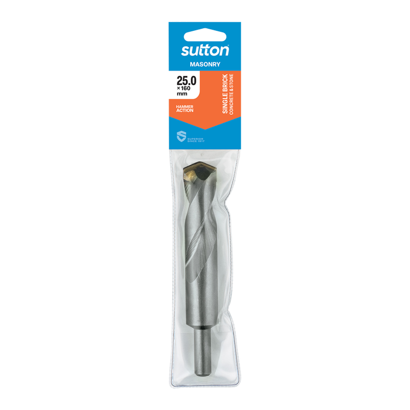 SUTTON TCT Masonry Drill Bit 25mm x 160mm by Southtile Ltd 