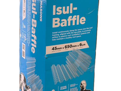 Insul-Baffle Roof Insulation Spacer , 2x 650mm x 6m Rolls Per Box by Southtile Ltd