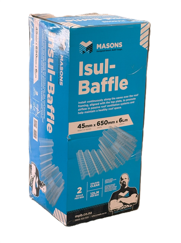 Insul-Baffle Roof Insulation Spacer ,  2x 650mm x 6m Rolls Per Box by Southtile Ltd 