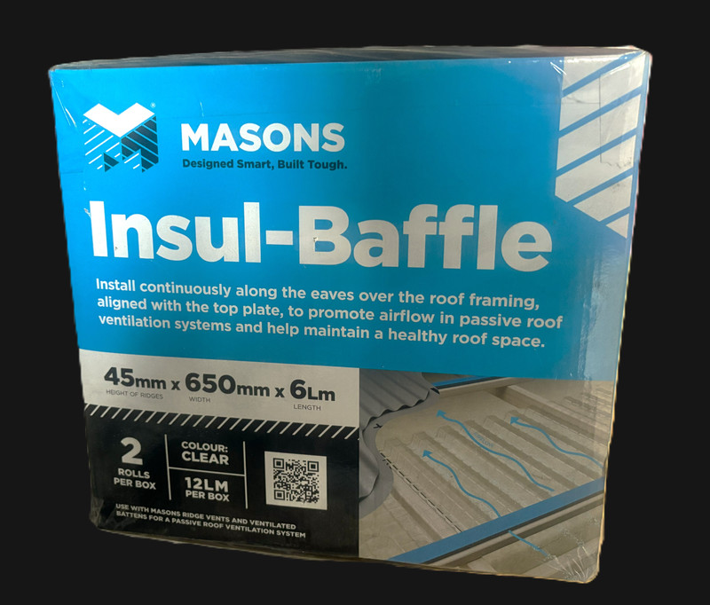 Insul-Baffle Roof Insulation Spacer ,  2x 650mm x 6m Rolls Per Box by Southtile Ltd 