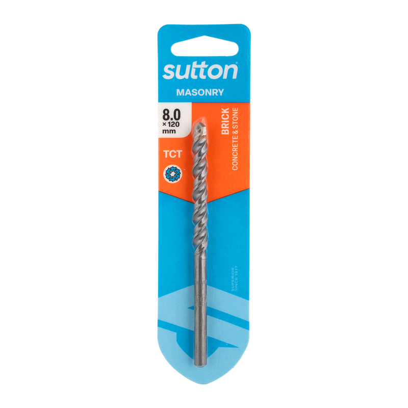 Sutton TCT Masonry Drill Bit 8.0mm x 120mm by Southtile Ltd 