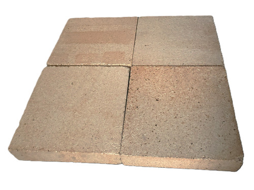 Fire brick Kiln Slab 250mm x 250mm x 60mm x 68mm Set of 4x by Southtile Ltd