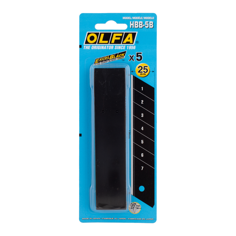 OLFA 25mm HBB Ultra-Sharp Black Snap-Off Blades – 5 Pack by Southtile Ltd