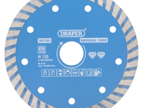 DRAPER 125mm Turbo Diamond Blade