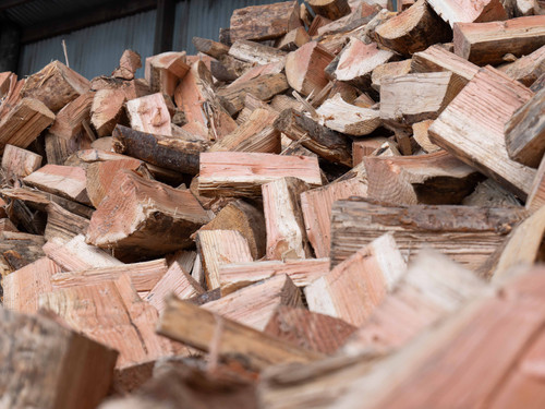 Pile of dry douglas fir wood