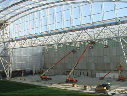 Forsyth Barr Stadium electrical work with cranes by Tansley Electrical