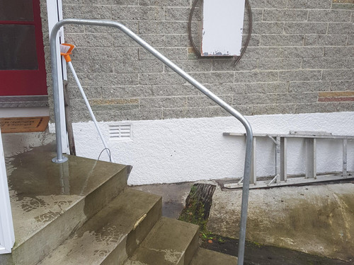 Iron handrail at stairs