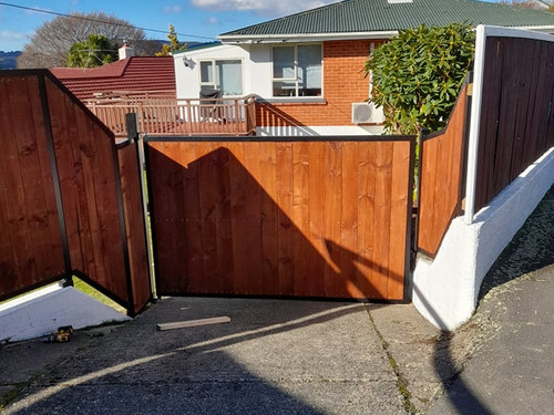 Driveway Gate Frame with wooden slats