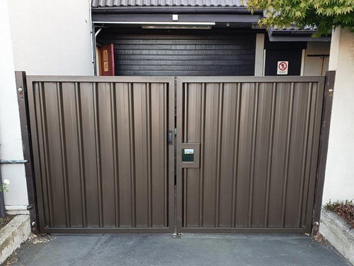 Solid metal automatic security gate