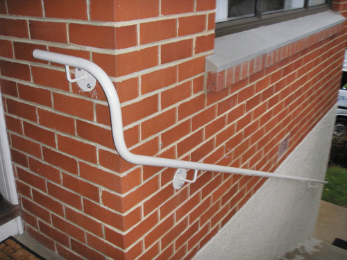 Modern handrail that goes around a corner
