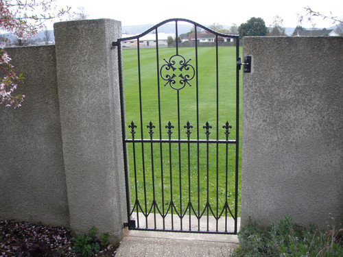 Black wrought iron gate