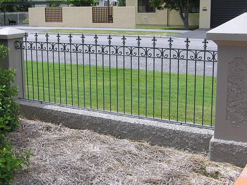Decorative wrought iron fence