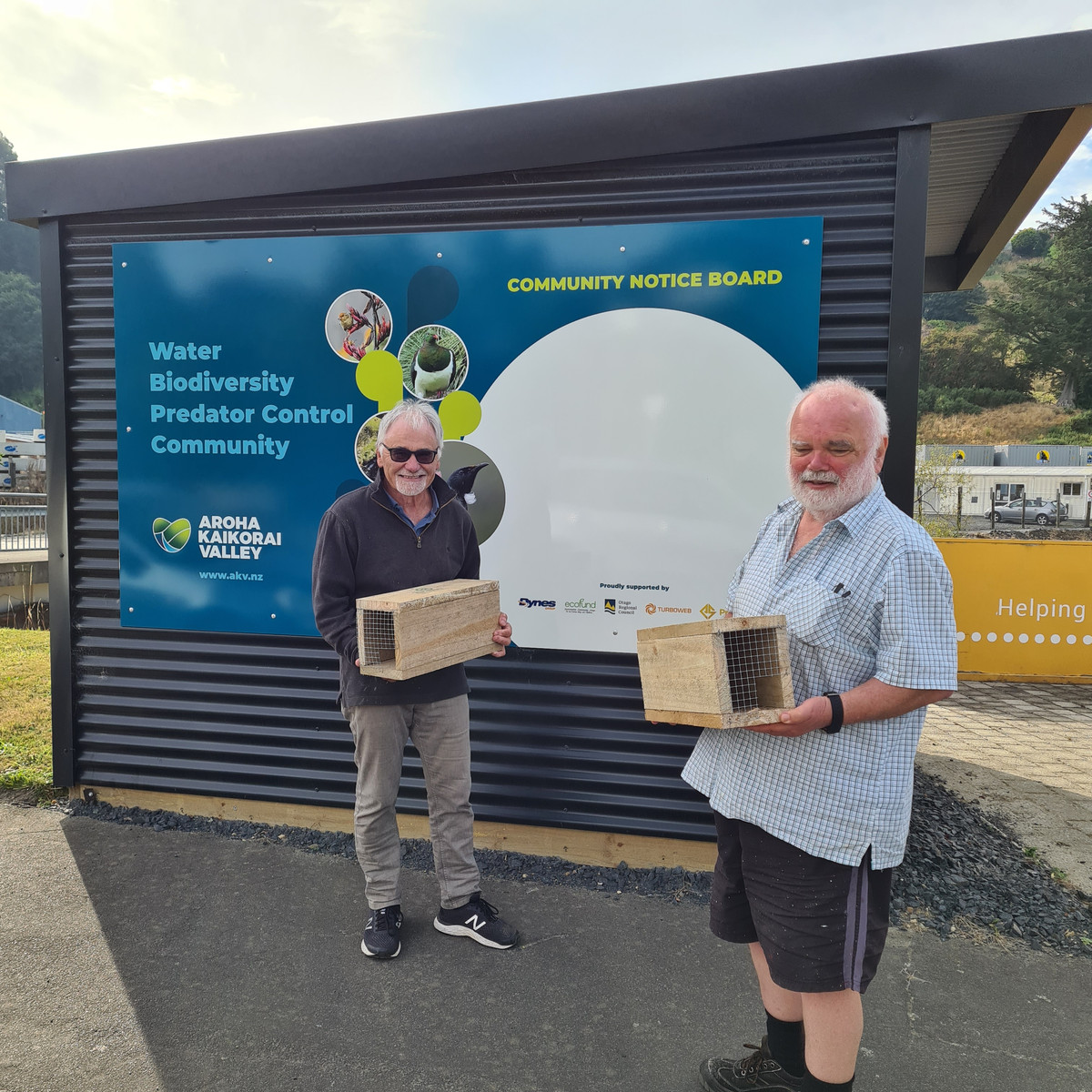 Chris and Gerard from the North Valley Shed deliver trap boxes