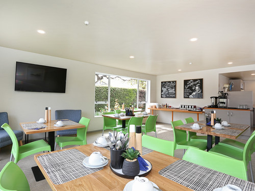 There's a communal kitchen and BBQ or enjoy a wine in the lounge area