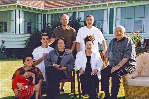 Pauline and Tom Farry with family