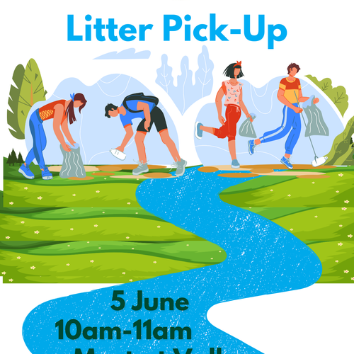 Event Logo with information about the event happening on 5 June from 10am-11am. Meet at the Valley Project Office.