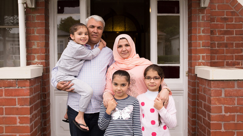 Mustafa and Zahra Allo with three of their eight children, from left, Rokan (6), Ruhaina (7) and Ruqaya (10) have to move out of their North East Valley home in two weeks and are desperate to stay in the valley where their family is settled, but they cannot find a safe, warm, dry, affordable home here.