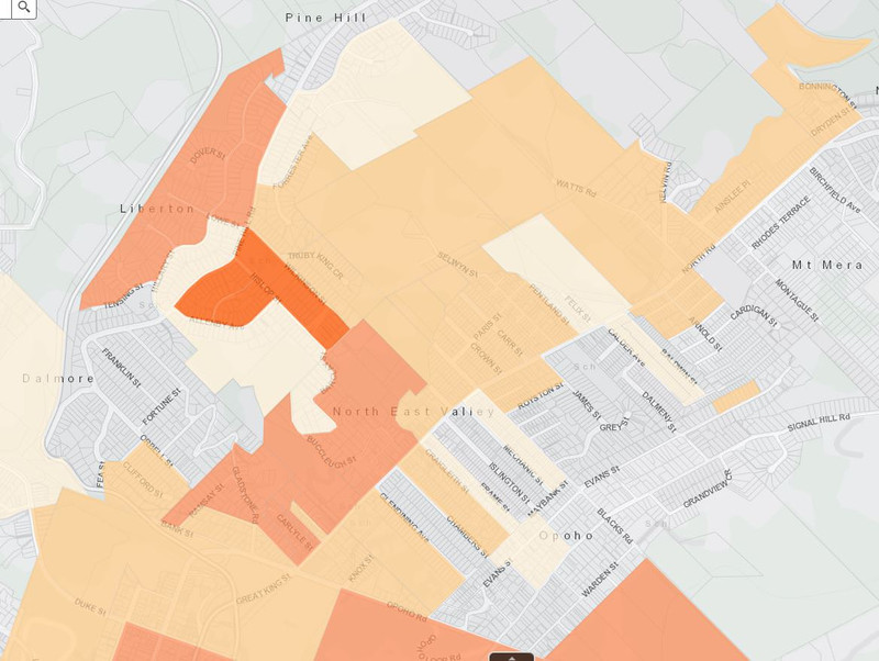 Warm-up zones in North East Valley have been hugely extended. If your home sits in the three darker shade of orange areas you are eligible for FREE ceiling and underfloor insulation