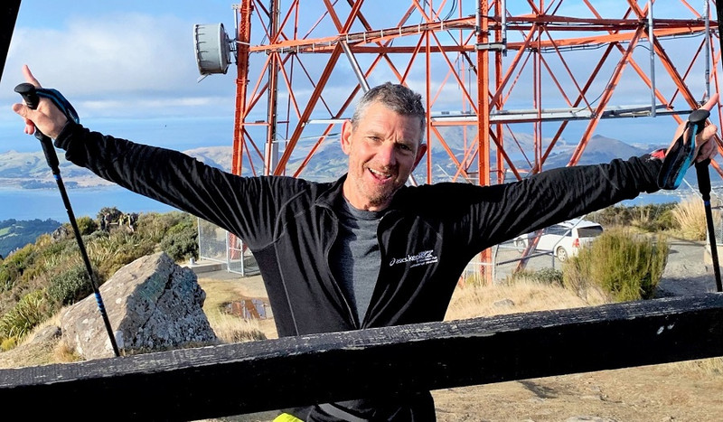 One of twelve summits of Mt Cargill during the Longest Shortest Day event which gave Malcolm Law almost 23,000 feet to add to his target of climbing one million feet in a year to raise money for Mental Health New Zealand.