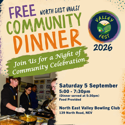 Free North East Valley Community Dinner 5 September