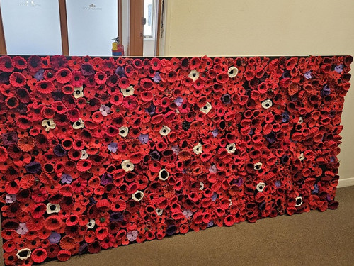 Hey presto - the first poppy panel is complete