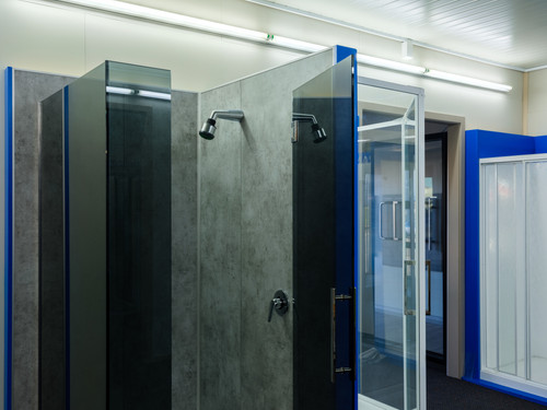 Showers and bathrooms from Custom Home Products. 
