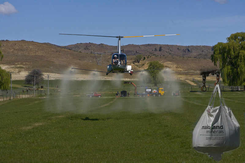 Helicopter application, also option of groundspread or fixed wing application.