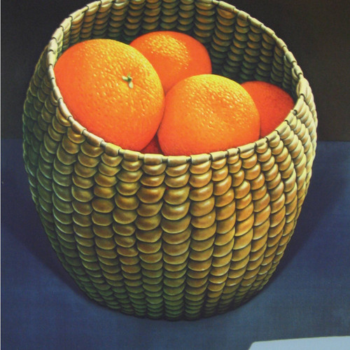 Oranges in A Seagrass Basket