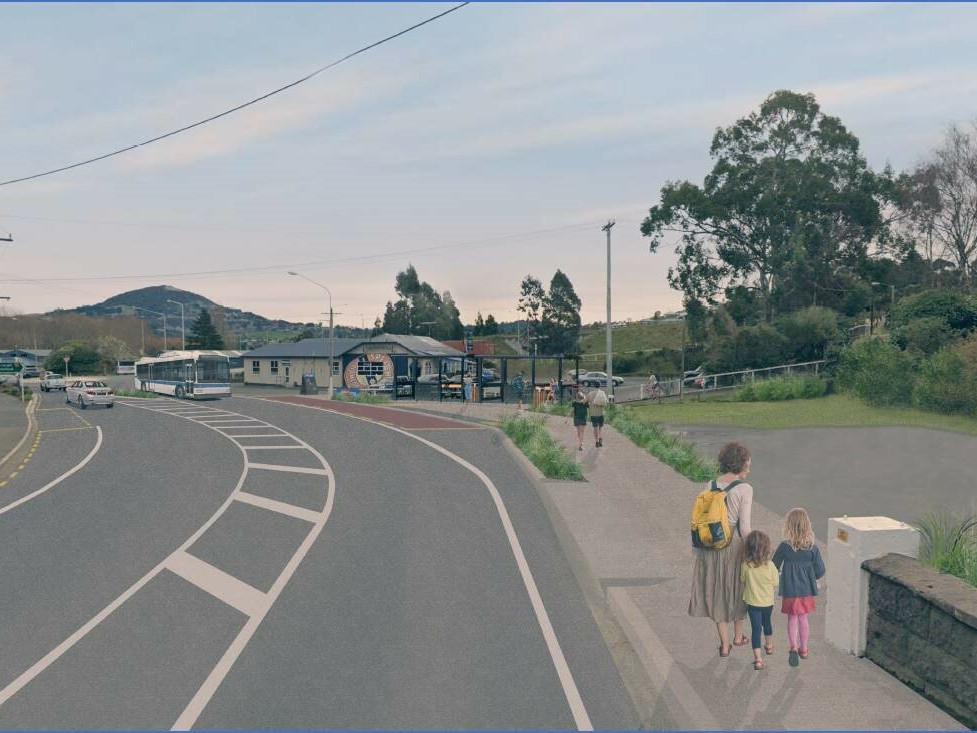 Artist's impression of the proposed super stop outside the old Commercial Tavern
