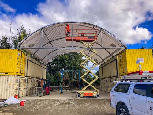Workshop shelter progress, Queenstown 