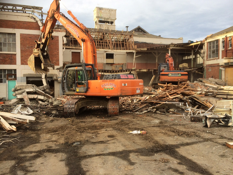 Demolition work at Cerebos Gregg's Dunedin