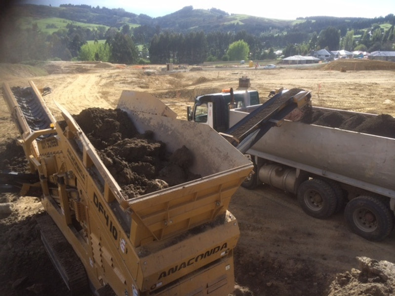 On site soil screening to create new lawn areas