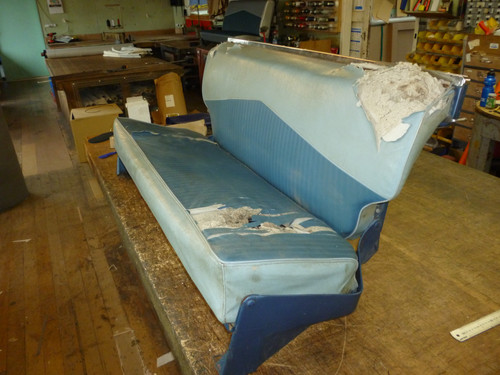 Before.  Rear bench seat from Ford Wagon