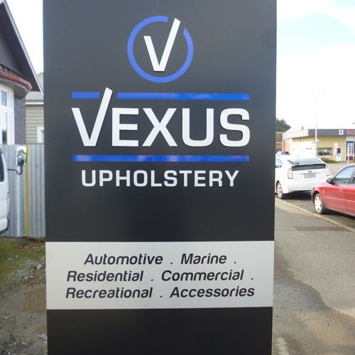 Vexus Upholstery street sign