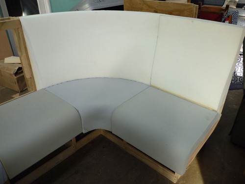 Backrest foam shaped and glued.