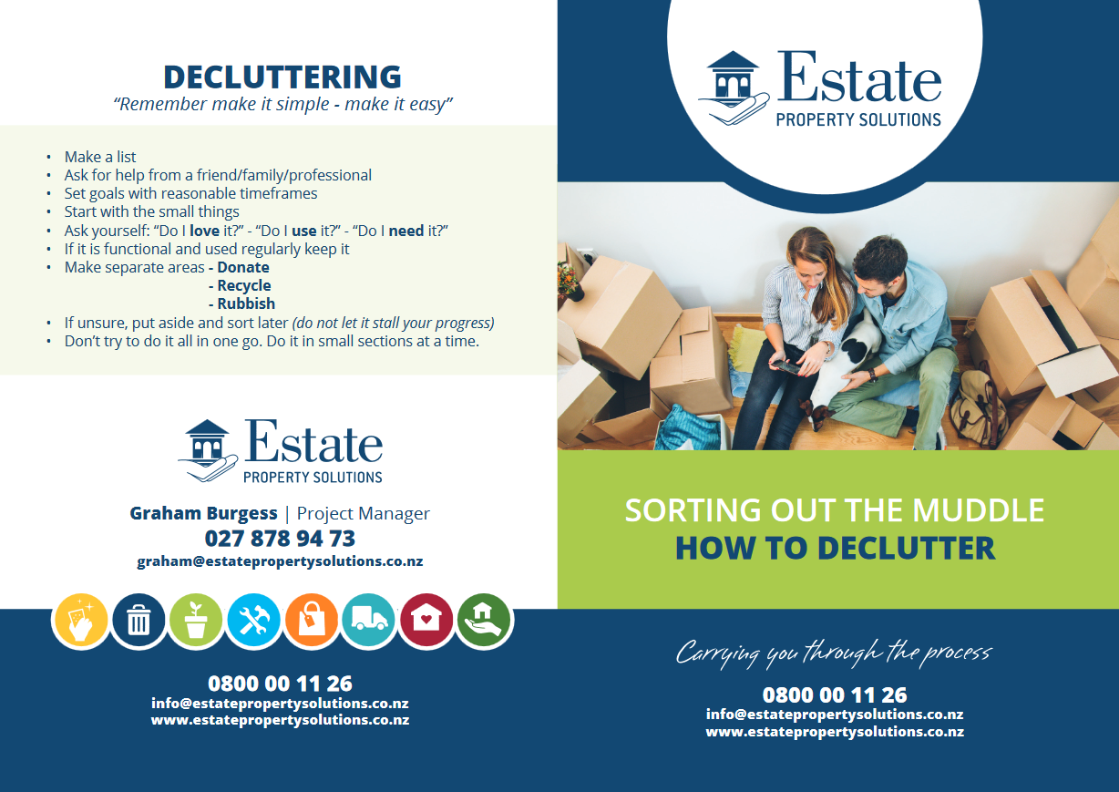 Decluttering Brochure for Estate Property Solutions designed by Turboweb