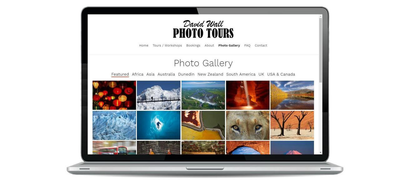 David Wall Photo Tours uses Turboweb's mosaic image gallery