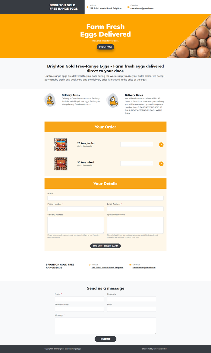 Turboweb SinglePage website for Brighton Gold eggs Turboweb SinglePage website for Brighton Gold eggs