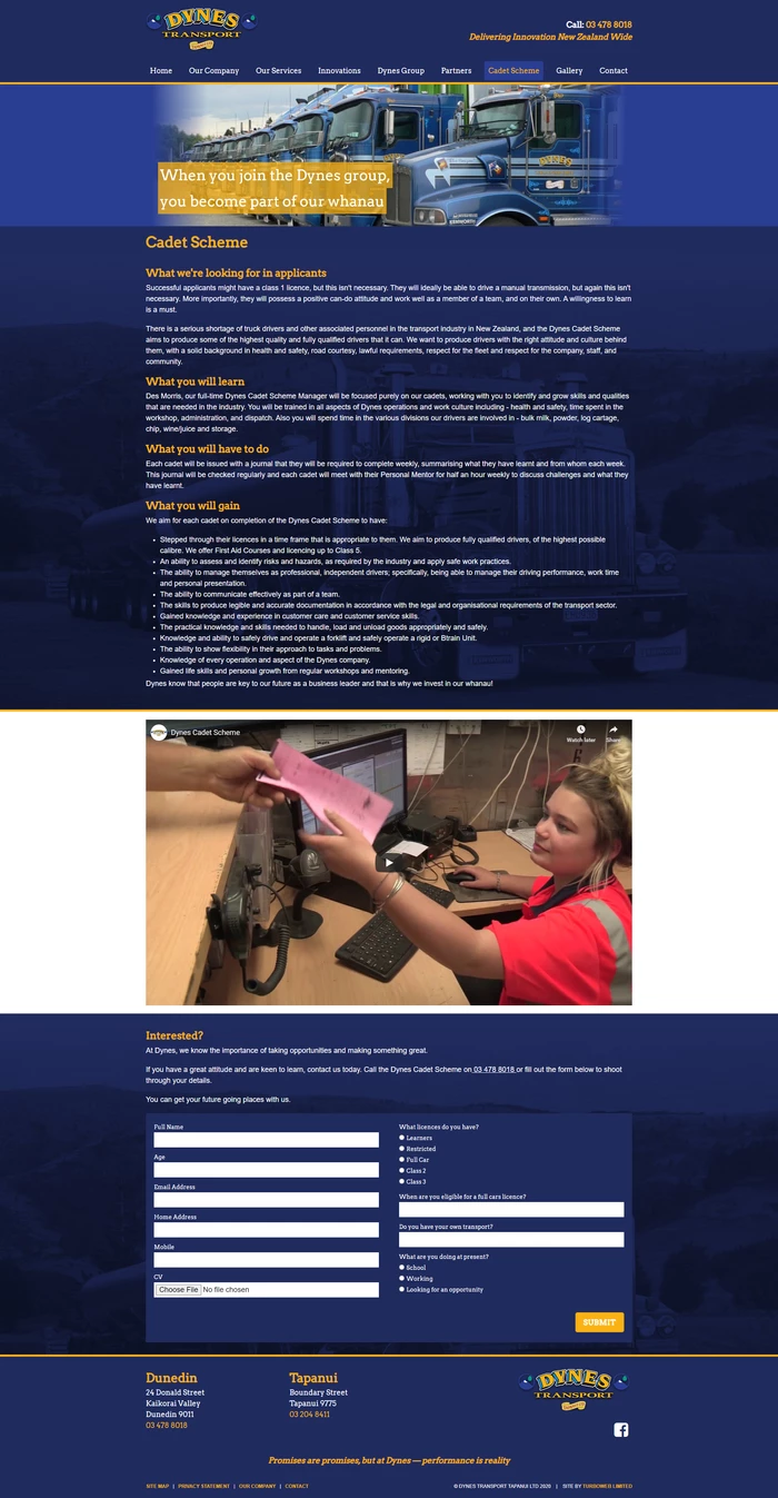 The Dynes Cadet Scheme page The Dynes Cadet Scheme page