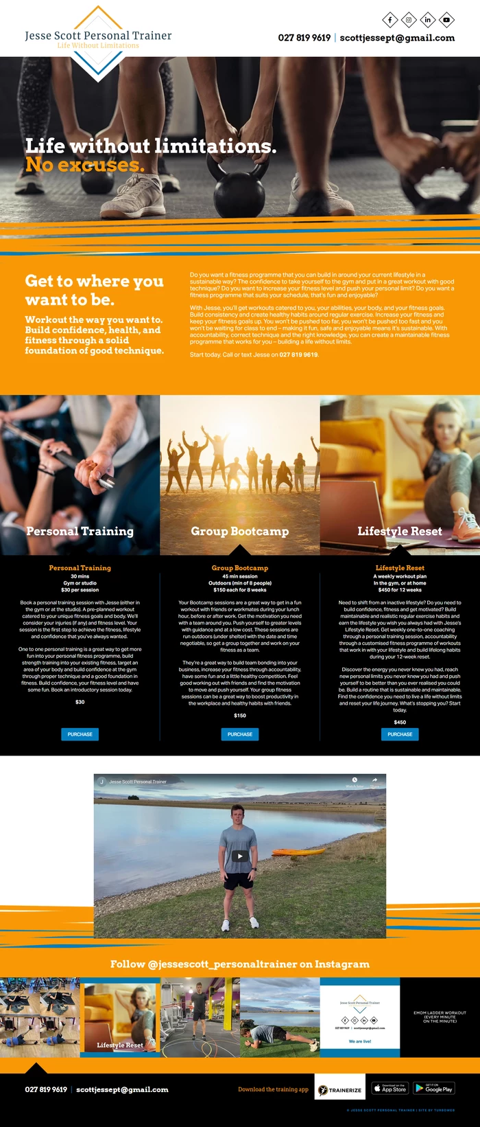 Jesse Scott Personal Trainer in Dunedin website Jesse Scott Personal Trainer in Dunedin website
