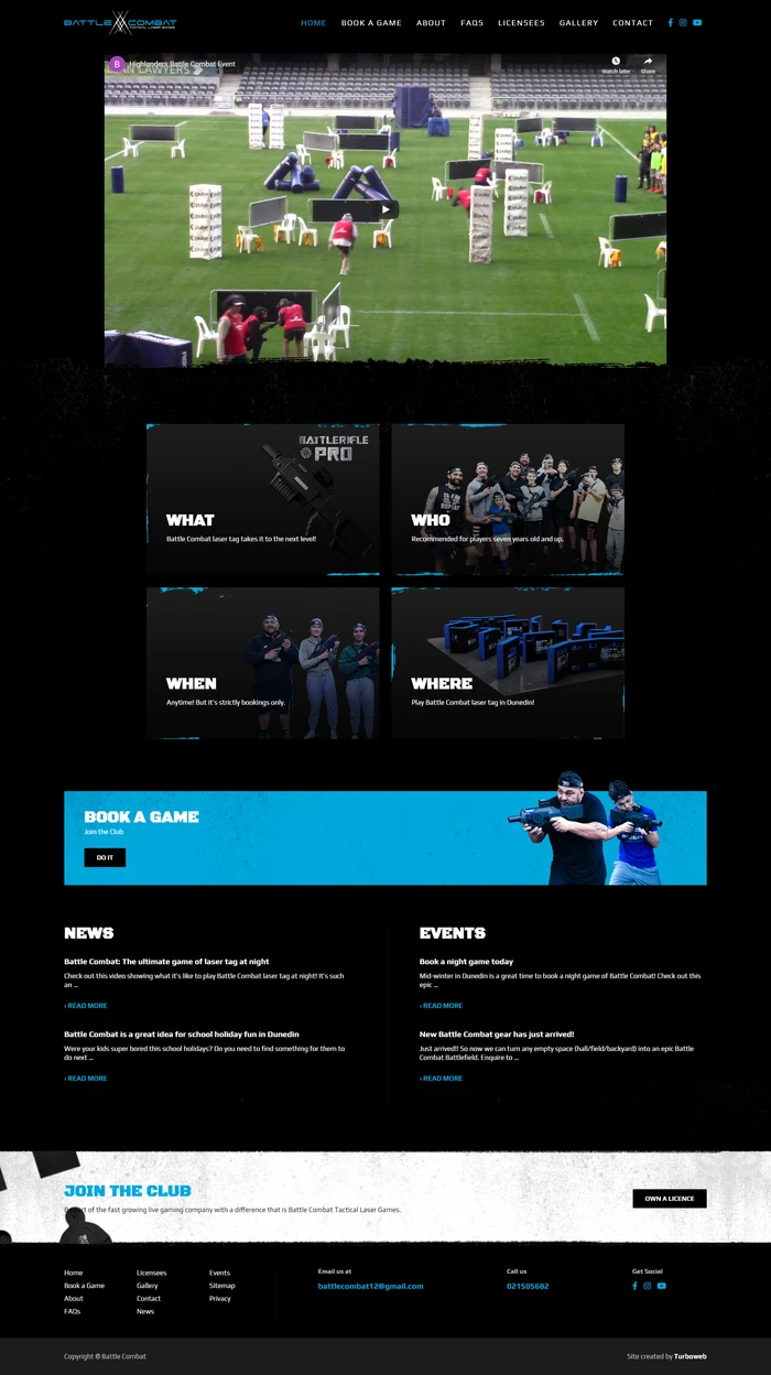 Battle Combat laser tag Dunedin. Website by Turboweb. Battle Combat laser tag Dunedin. Website by Turboweb.
