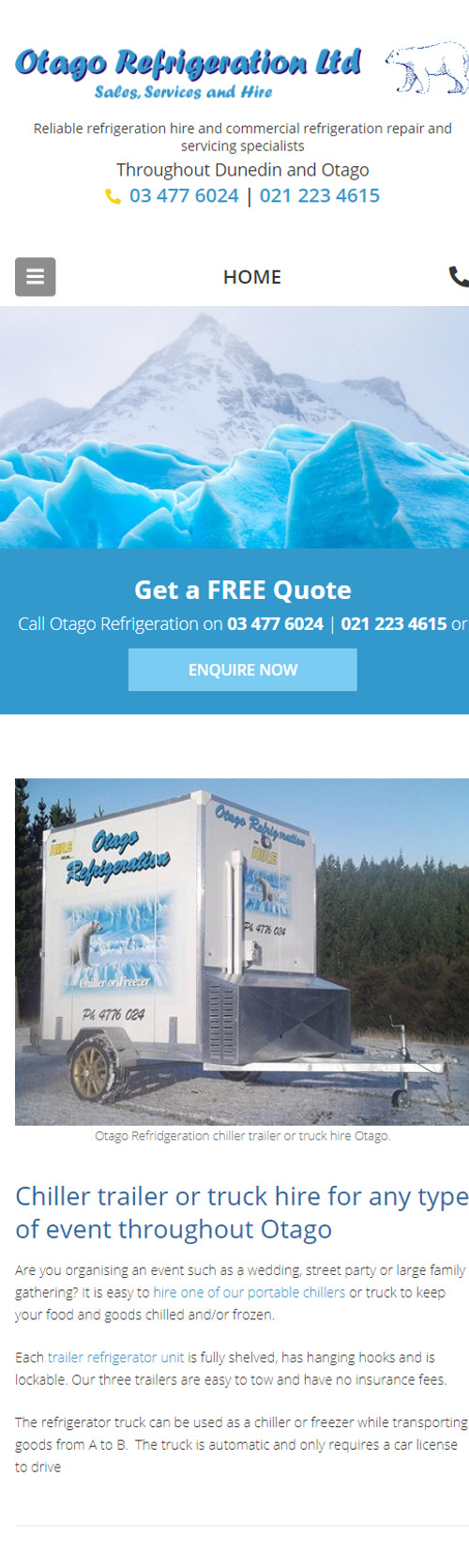 Turboweb website Otago Refrigeration