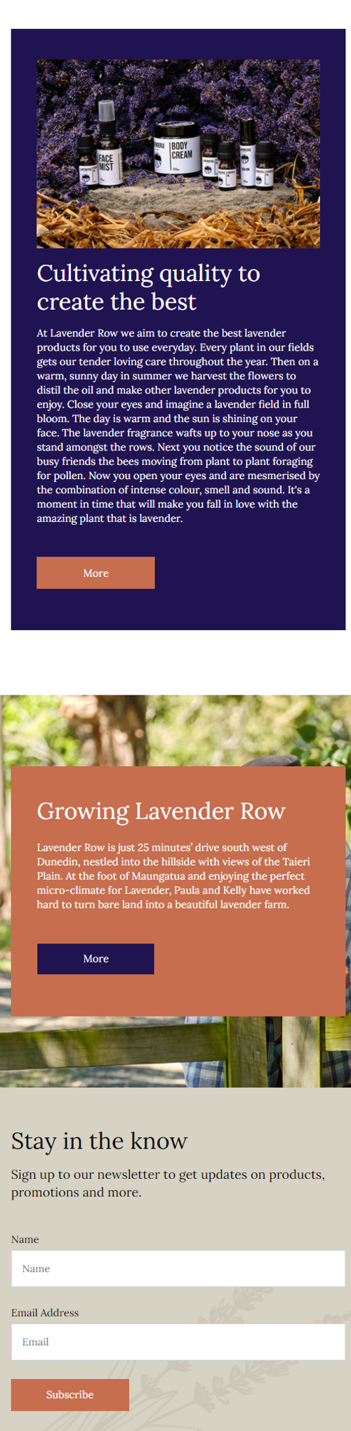 Lavender Row website mobile view by Turboweb Lavender Row website mobile view by Turboweb