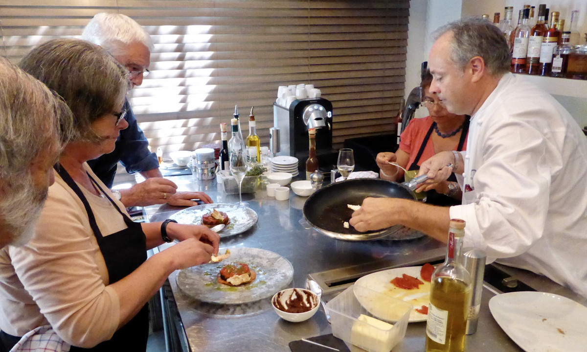 Barbara & friends with chef Thierry Verrat at La Ribaudiere