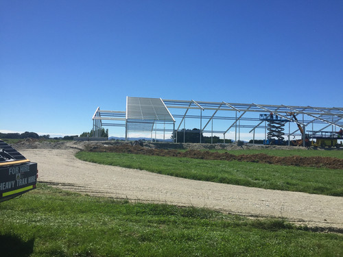 Stage One: Dinnington Dairy Shed steel frame is up