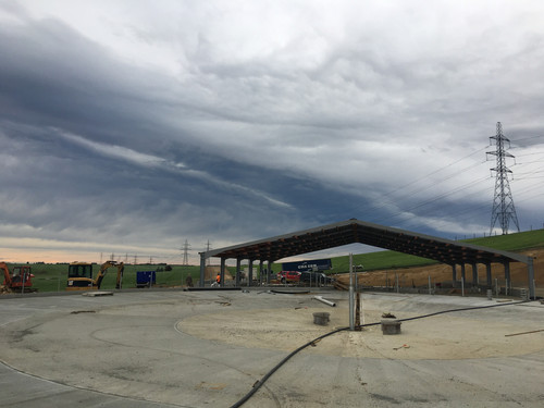 The round yard taking shape at Arrow Dairies